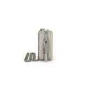 Fenn Wallets – Mushroom/ Grey – Silver Zip – Silver Chain
