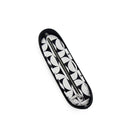Fenn – Black – Pattern Inner – Silver Zip – Black Flat Handle/ Silver Trim