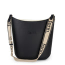 Fenn – Black – Beige Inner – Gold Zip – Black/ Beige Canvas Strap