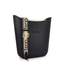 Fenn – Black – Beige Inner – Gold Zip – Black/ Beige Canvas Strap