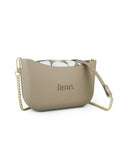 Fenn Classic Collection – Stone – Pattern Inner – Gold Zip – Stone/ Gold Chain