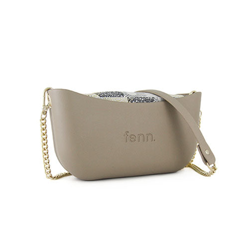 Fenn Classic Collection – Stone – Pattern 29 Inner – Gold Zip – Golden Chain Handle