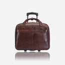 Brando Winchester 17" Leather Laptop Bag On Wheels , Brown