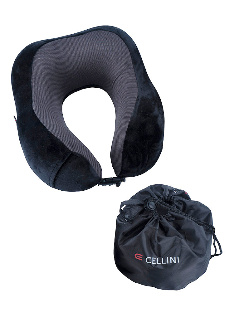 Cellini Accessories Roll Up Memory Foam Travel Pillow Black