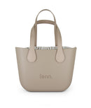 Fenn Petite – Stone – Pattern Inner – Silver Zip – Light Stone Flat Handle