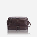 Brando Kudu Genuine Leather Wash Bag , Brown