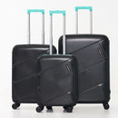 Evolution Premium 3-Piece Spinner Luggage Set with TSA Combination Lock Black with Mint