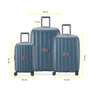 Delsey ST Tropez set 3 Expandale Suitcases (L-77CM) (M-67CM) (S-55CM) Ultra marine Blue