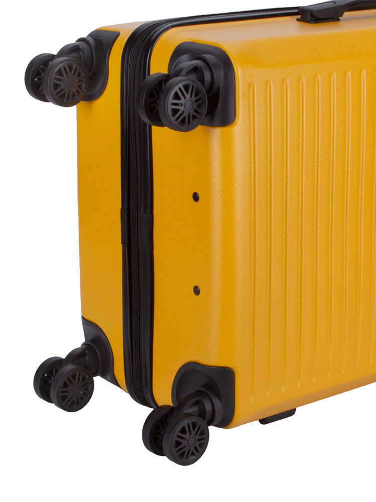 Voyager Mahe Medium 4 Wheel Trolley Case Dark Yellow
