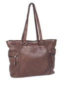 Cellini Diva Leather Tote Handbag Brown