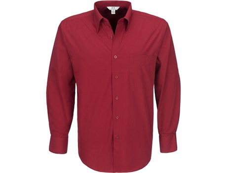 Mens Long Sleeve Metro Shirt  - Red Only