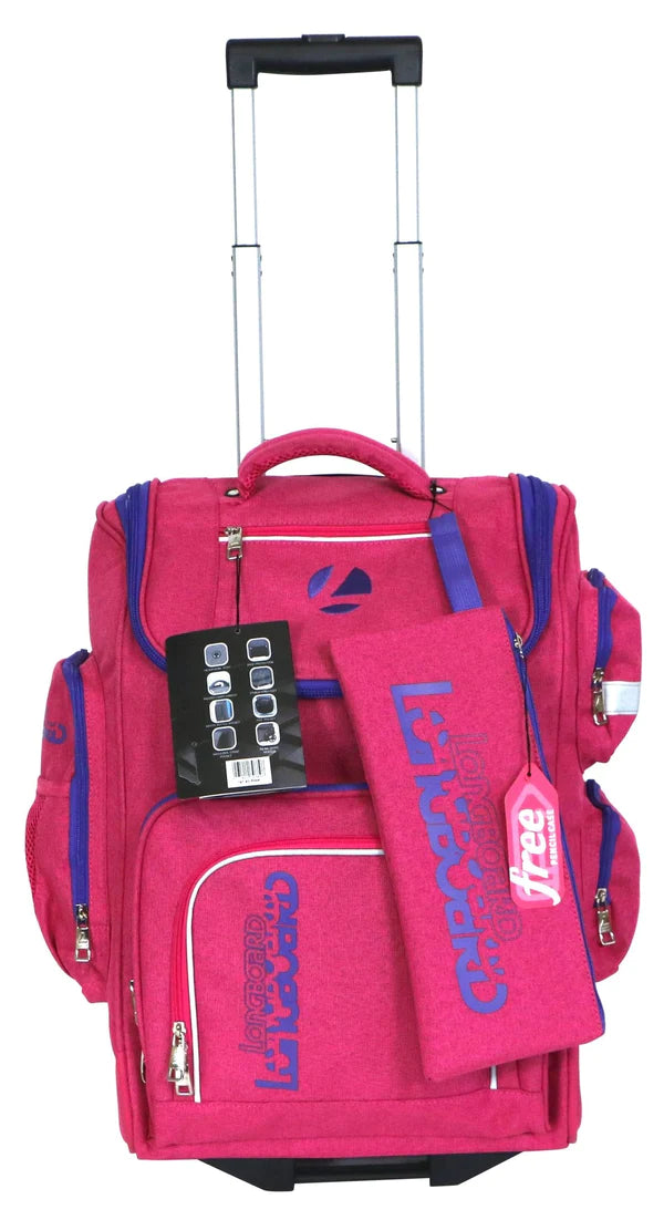 Tosca Longboard Cruiser School Backpack with Wheels Pencil Bag Pin Saleys Travel Goods