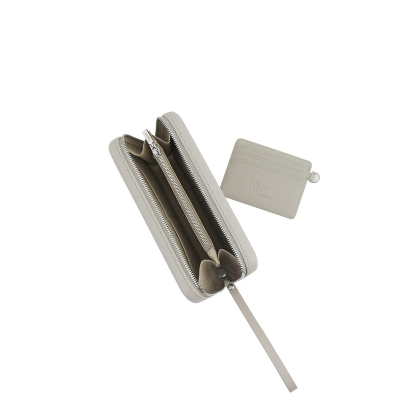 Fenn Wallets Mushroom/ Grey – Silver Zip – Mushroom Strap