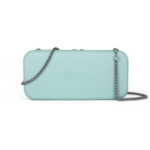 Fenn Wallet – Aqua – Silver Zip – Silver Chain