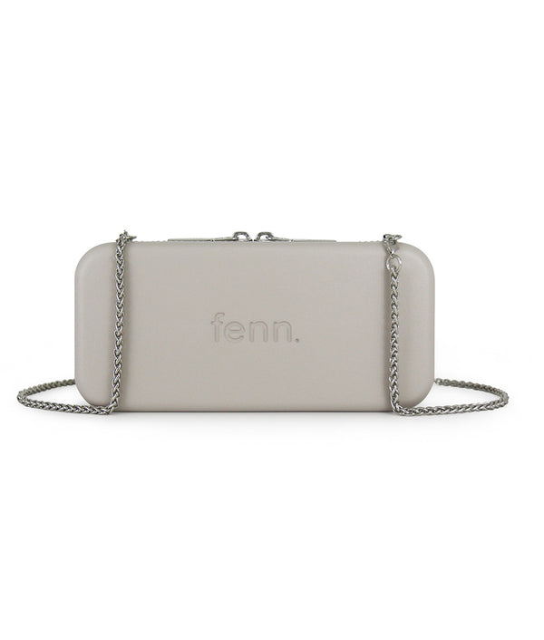 Fenn Wallets – Mushroom/ Grey – Silver Zip – Silver Chain