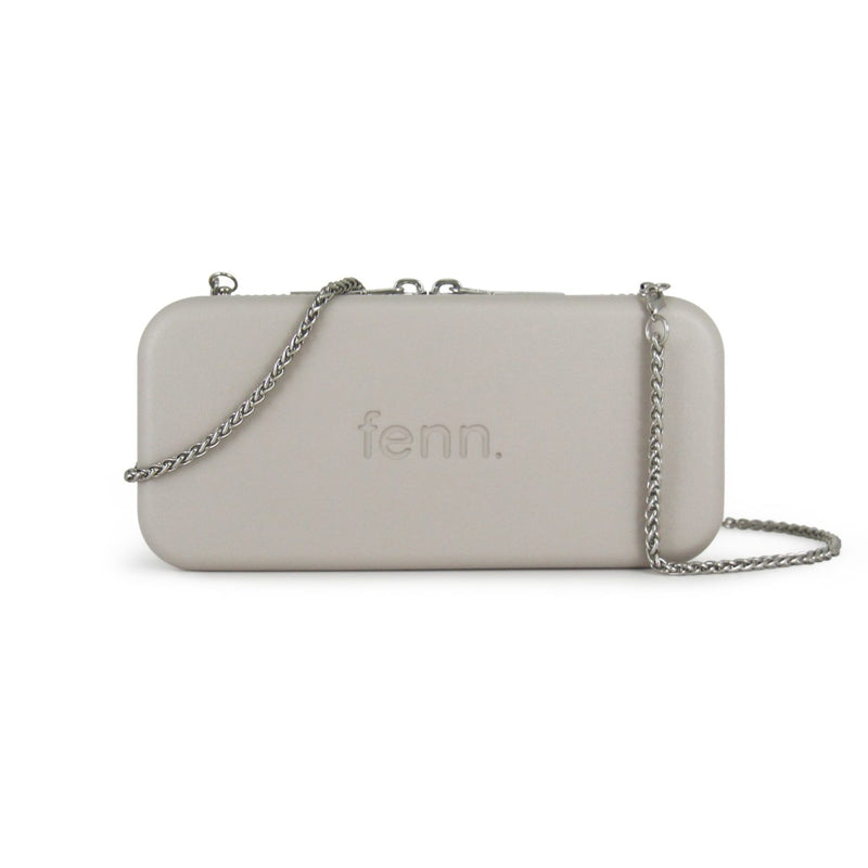 Fenn Wallets – Mushroom/ Grey – Silver Zip – Silver Chain