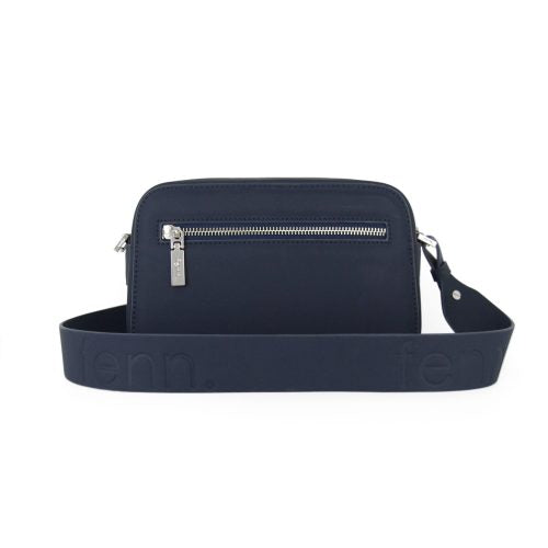 Fenn Cross Body – Navy – Silver Zip – Navy Strap