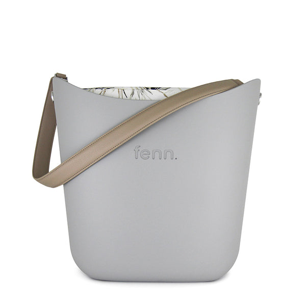Fenn – Grey – Pattern Inner – Silver Zip – Light Stone Flat Handle