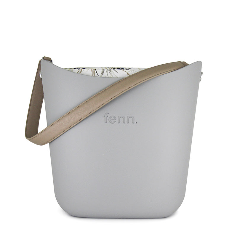 Fenn – Grey – Pattern Inner – Silver Zip – Light Stone Flat Handle
