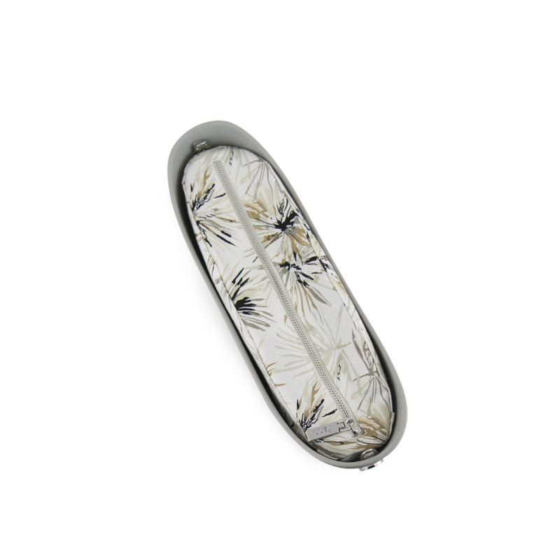 Fenn – Grey – Pattern Inner – Silver Zip – Light Stone Flat Handle