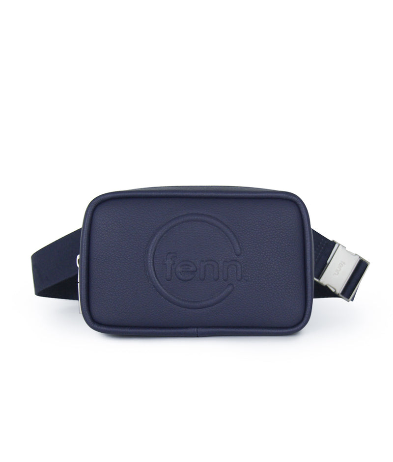 Fenn Pouch Canvas Strap – Navy – Silver Trim