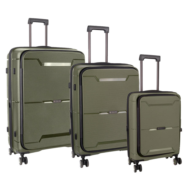 Cellini IPAK 3 Piece Luggage Set – Army Green