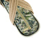 Fenn  WHITE – pattern 49 inner – gold zip – light tan woven handle