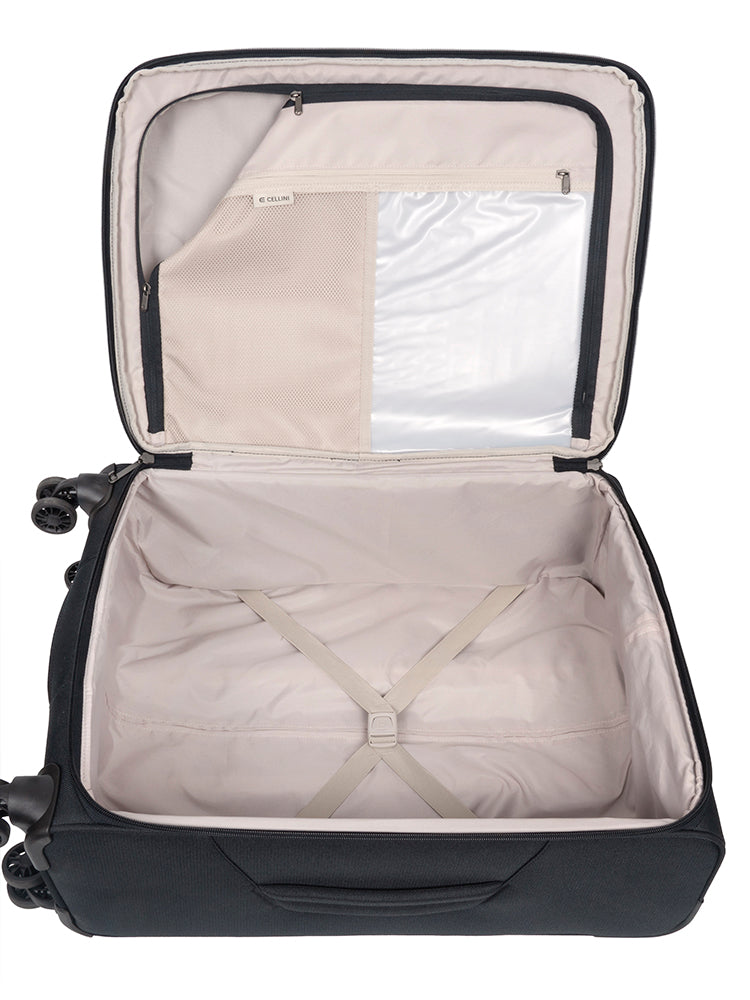 Cellini Destiny Medium 4 Wheel Trolley Case Black