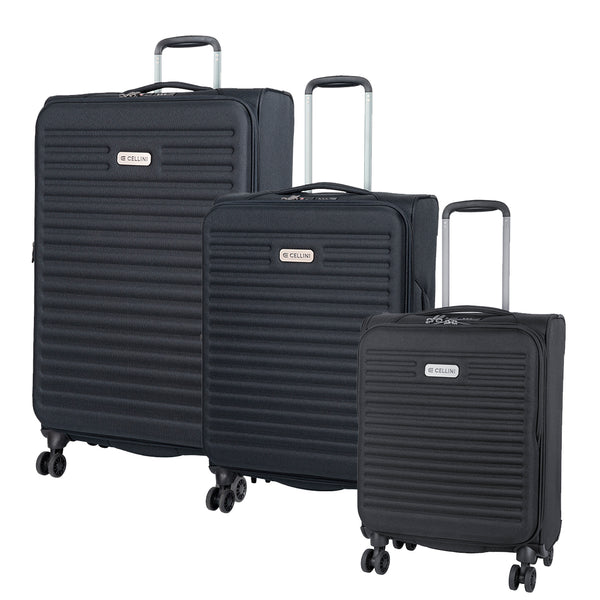 Cellini Destiny 3 piece luggage set Black