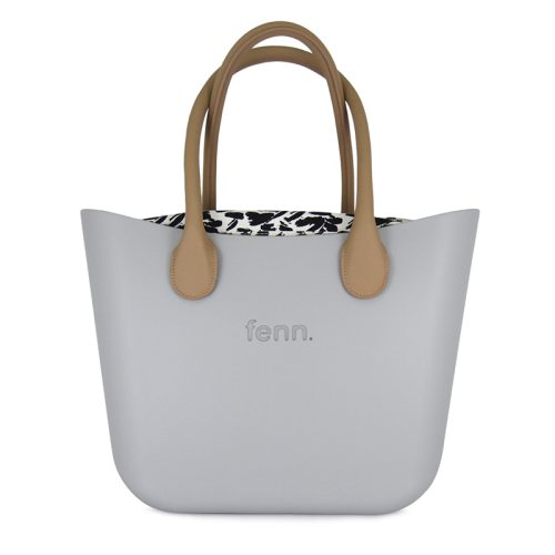 Fenn Original Collection – New Grey – Pattern 47 Inner – Silver Zip – Light Tan Round Microfibre Handle