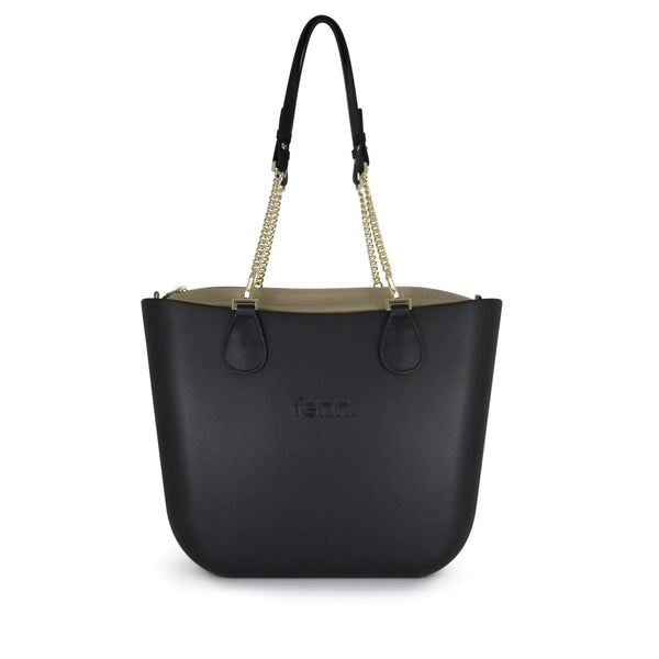 Fenn Original Collection – Black – Stone Inner – Gold Zip – Black/ Gold Chain