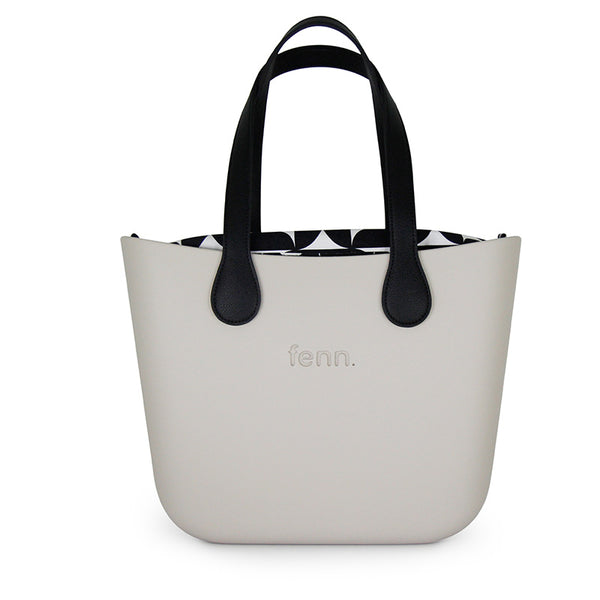 Fenn Original Collection – Mushroom – Pattern Inner – Silver Zip – Black Flat Handle