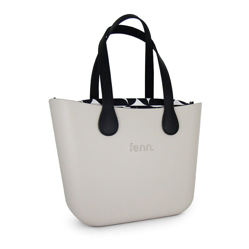 Fenn Original Collection – Mushroom – Pattern Inner – Silver Zip – Black Flat Handle