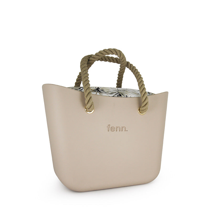 Fenn Original Collection – Sand – Pattern Inner – Gold Zip – Beige Rope