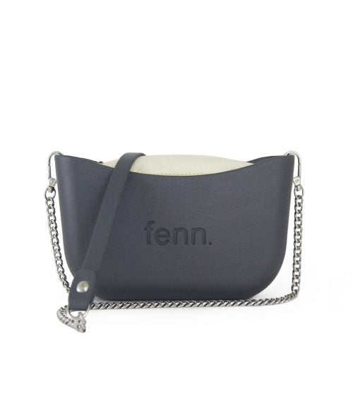 Fenn Classic Collection – Charcoal – Beige Inner – Silver Zip – Charcoal/ Silver Chain