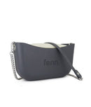 Fenn Classic Collection – Charcoal – Beige Inner – Silver Zip – Charcoal/ Silver Chain