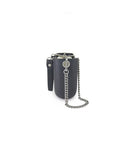 Fenn Classic Collection – Charcoal – Beige Inner – Silver Zip – Charcoal/ Silver Chain