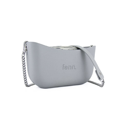 Fenn Classic Collection – Grey – Pattern 45 Inner – Silver Zip – Silver Chain Handle