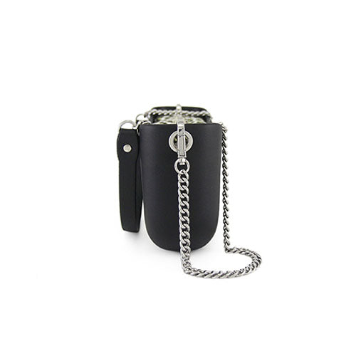 Fenn Classic Collection – Black – Pattern 10 Inner – Silver Zip – Silver Chain Handle