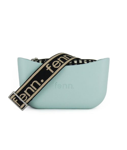 Fenn Classic Collection – Aqua – Pattern 81 Inner – Silver Zip – Black Branded Canvas Strap