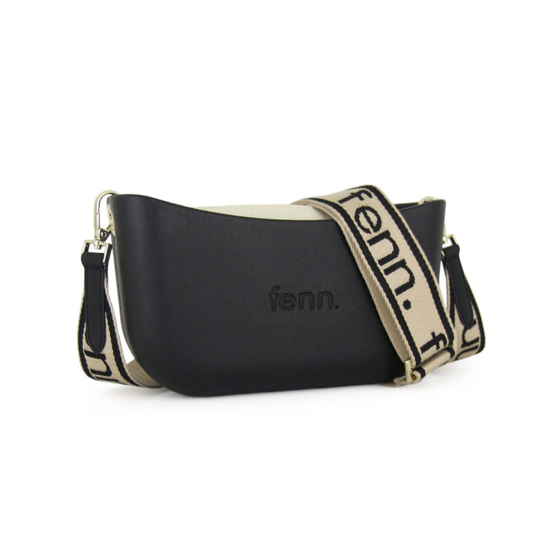Fenn Classic Collection – Black – Beige Inner – Gold Zip – Black/ Beige Strap