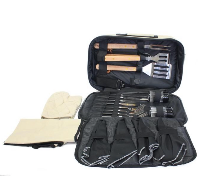 Eat Right 19 Piece Braai and Dinner Set in Bag - Khakhi