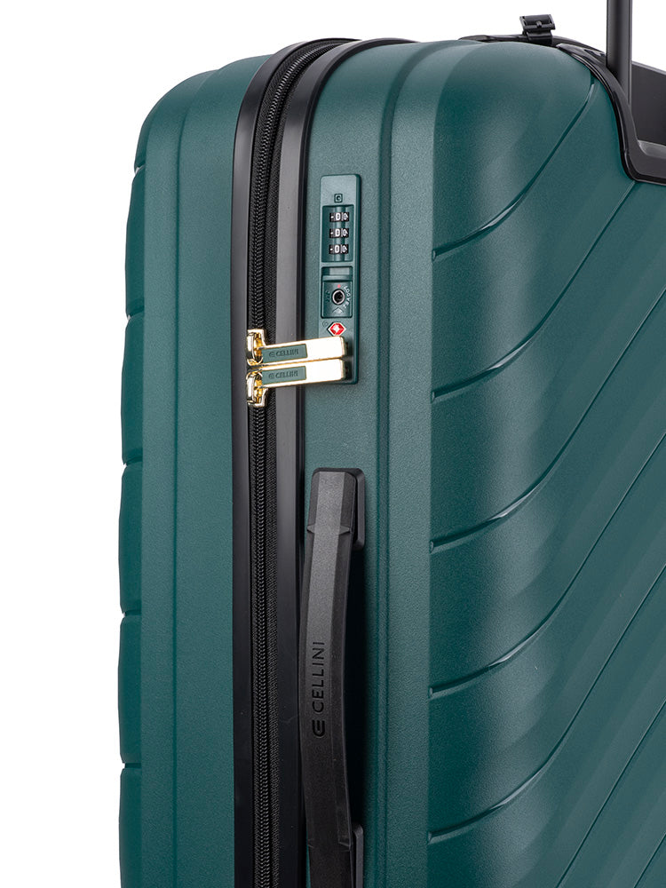 Cellini Pulse Medium 4 Wheel Trolley Case Green