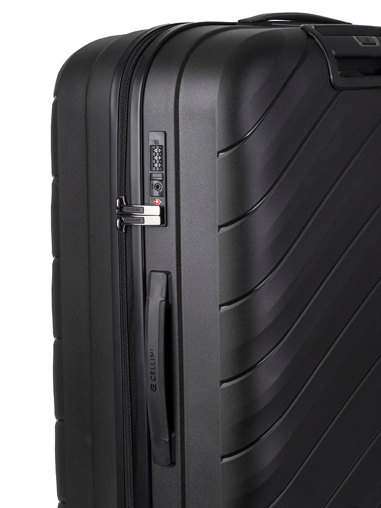 Cellini Pulse Large 4 Wheel Trolley Case Black