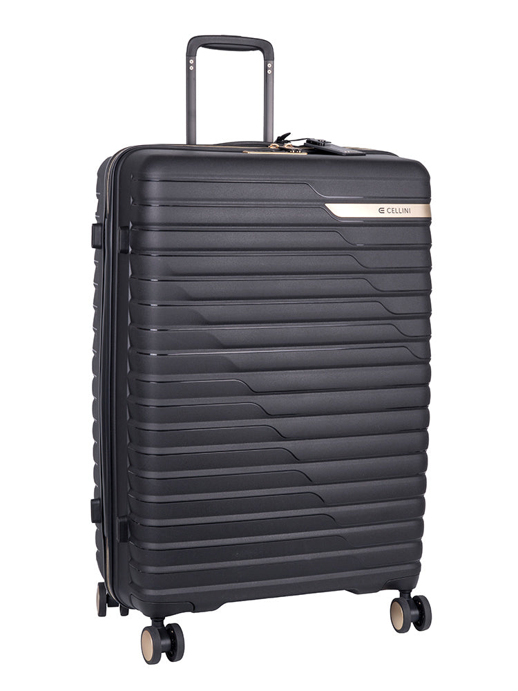 Cellini Allure Hardshell Large 4 Wheel Trolley Case Black