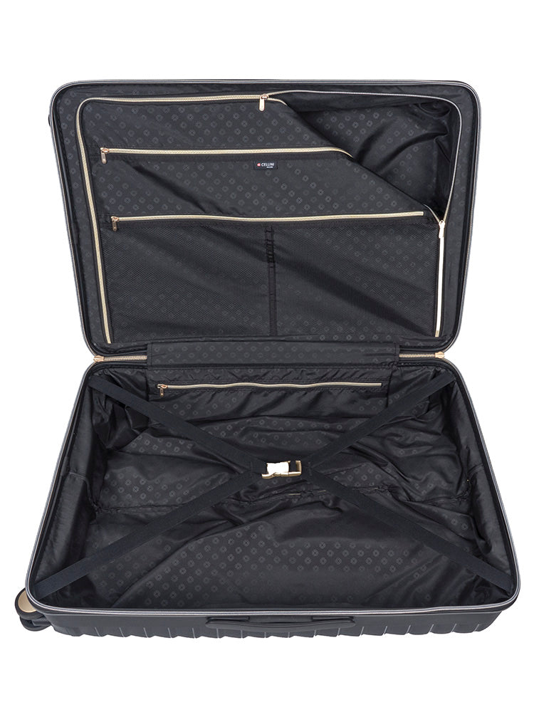 Cellini Allure Hardshell Large 4 Wheel Trolley Case Black