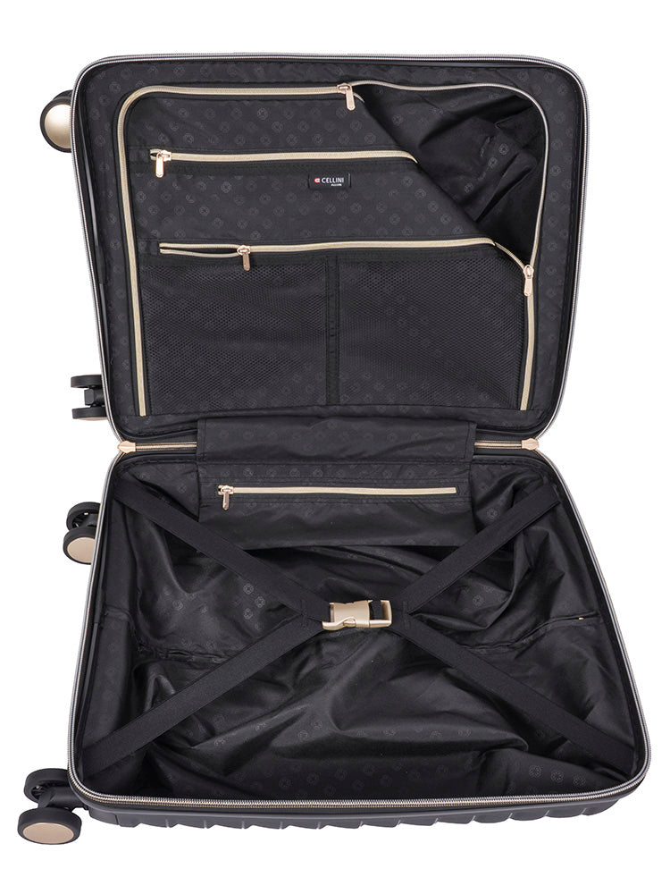 Cellini Allure Hardshell 4 Wheel Carry On Trolley Black