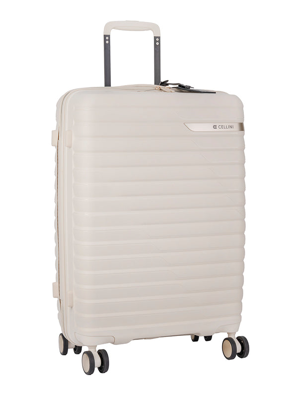 Cellini Allure Hardshell Medium 4 Wheel Trolley Case White