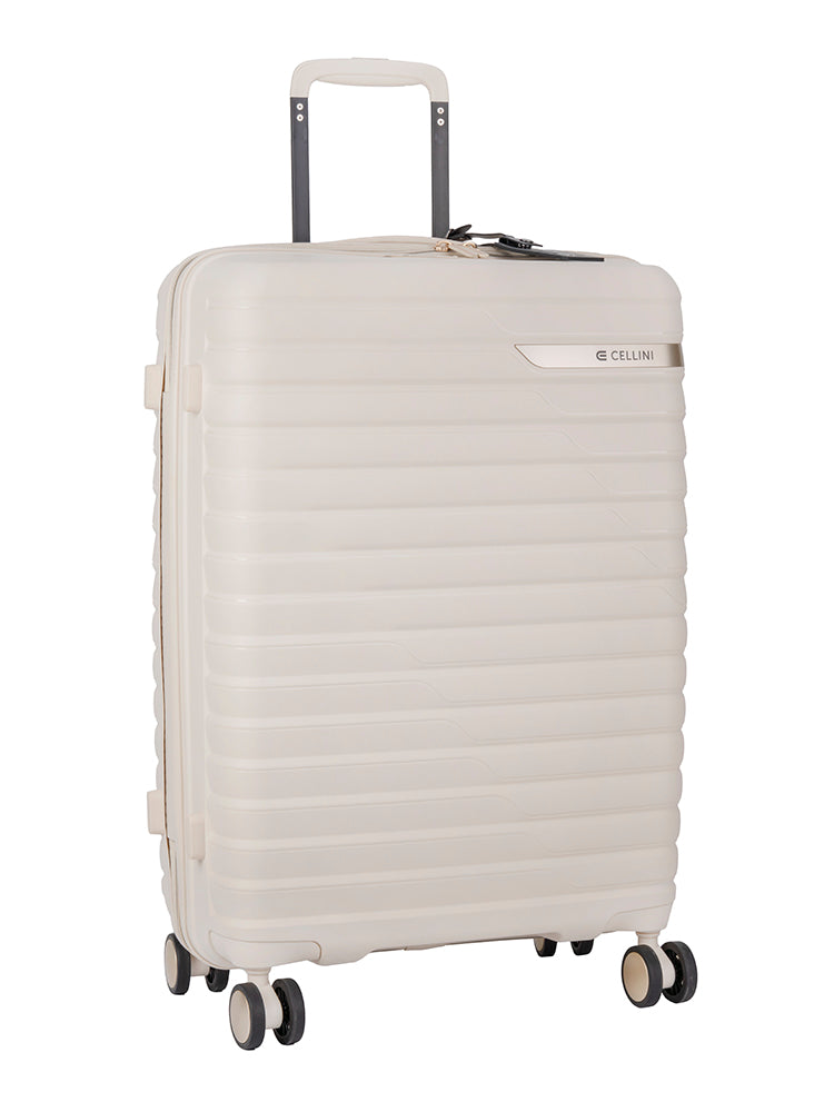 Cellini Allure Hardshell Medium 4 Wheel Trolley Case White