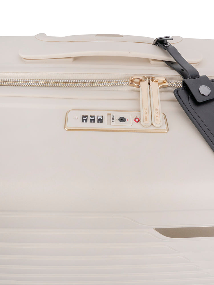 Cellini Allure Hardshell Medium 4 Wheel Trolley Case White